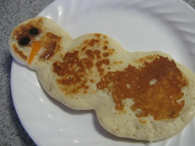 Snowman pancake